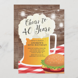 Cheers tot 40 jaar uitnodiging op verjaardag