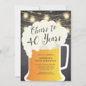 Cheers tot 40 jaar uitnodiging op verjaardag (Voorkant)