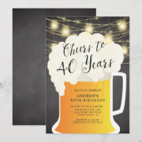 Cheers tot 40 jaar uitnodiging op verjaardag