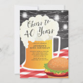 Cheers tot 40 jaar uitnodiging op verjaardag (Voorkant)