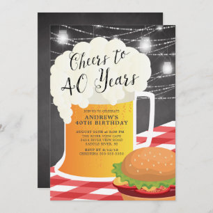 Cheers tot 40 jaar uitnodiging op verjaardag