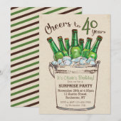 Cheers tot 40 jaar uitnodiging op zaterdag (Voorkant / Achterkant)