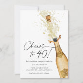 Cheers tot 40th Birthday Fotouitnodiging Kaart (Voorkant)