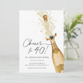 Cheers tot 40th Birthday Fotouitnodiging Kaart (Staand voorkant)