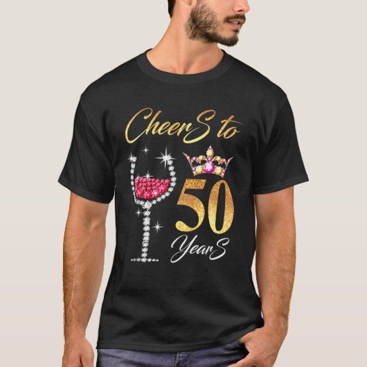 Cheers tot 50 jaar 50 jaar perfect voor de geboort t-shirt (Voorkant)