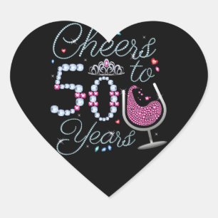Cheers tot 50 jaar 50e geboortedag van de partij hart sticker