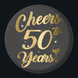 Cheers tot 50 jaar 50e verjaardag cirkel van de ge magneet<br><div class="desc">Cheers tot 50 jaar 50e verjaardag Team Dinking Family Design Gift Circle Magnet Classic Collectie.</div>