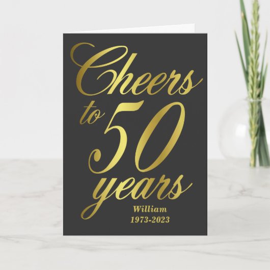 Cheers tot 50 jaar 50e verjaardag kaart (Voorkant)