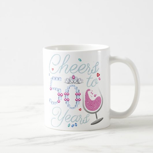 Cheers tot 50 jaar 50e verjaardag koffiemok (Rechts)