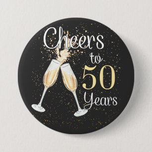 Cheers tot 50 jaar 50e verjaardag Ronde Butto Button 7,6 Cm