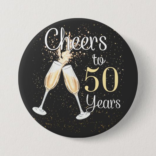 Cheers tot 50 jaar 50e verjaardag Ronde Butto Ronde Button 7,6 Cm (Voorkant)