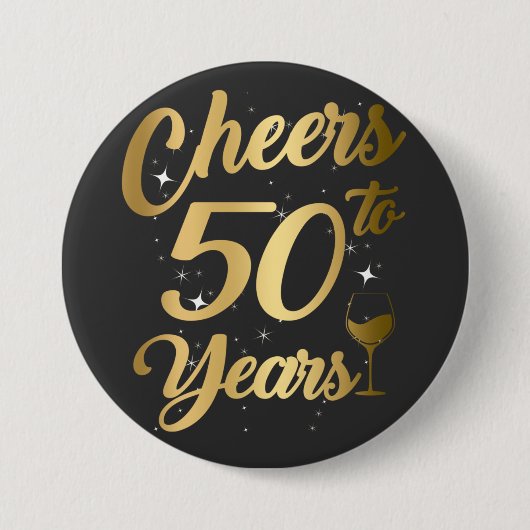 Cheers tot 50 jaar 50e verjaardag ronde button 7,6 cm (Voorkant)
