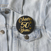 Cheers tot 50 jaar 50e verjaardag ronde button 7,6 cm (In situ)