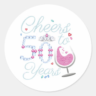 Cheers tot 50 jaar 50e verjaardag ronde sticker