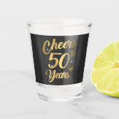 Cheers tot 50 jaar 50e verjaardag shot glas (Voorkant)