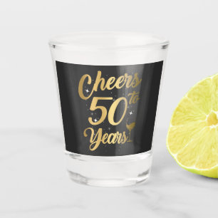 Cheers tot 50 jaar 50e verjaardag shot glas