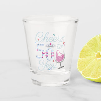 Cheers tot 50 jaar 50e verjaardag shot glas