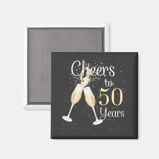 Cheers tot 50 jaar 50e verjaardag Square Magn Magneet (Voorkant / Achterkant)