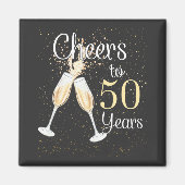 Cheers tot 50 jaar 50e verjaardag Square Magn Magneet (Voorkant)