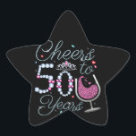 Cheers tot 50 jaar 50e verjaardag Star Sticke Ster Sticker<br><div class="desc">Cheers tot 50 jaar 50e verjaardag Team Dinking Family Design Classic Collectie Gift Star Sticker.</div>