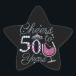 Cheers tot 50 jaar 50e verjaardag Star Sticke Ster Sticker<br><div class="desc">Cheers tot 50 jaar 50e verjaardag Team Dinking Family Design Classic Collectie Gift Star Sticker.</div>