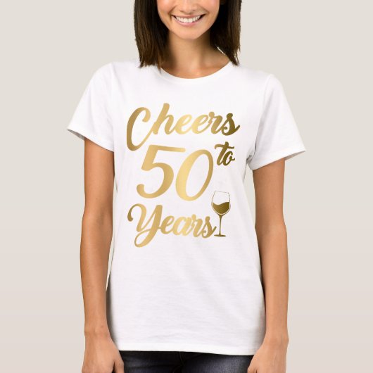 Cheers tot 50 jaar 50e verjaardag van T-Shi T-shirt (Voorkant)