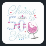 Cheers tot 50 jaar 50e verjaardag vierkante sticker<br><div class="desc">Cheers tot 50 jaar 50e verjaardag Team Dinking Family Design Classic Collectie Classic Sticker Classic.</div>