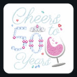 Cheers tot 50 jaar 50e verjaardag vierkante sticker<br><div class="desc">Cheers tot 50 jaar 50e verjaardag Team Dinking Family Design Classic Collectie Classic Sticker Classic.</div>