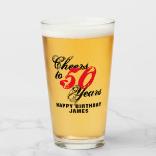 Cheers tot 50 jaar 50th Birthday bierglass gift Glas