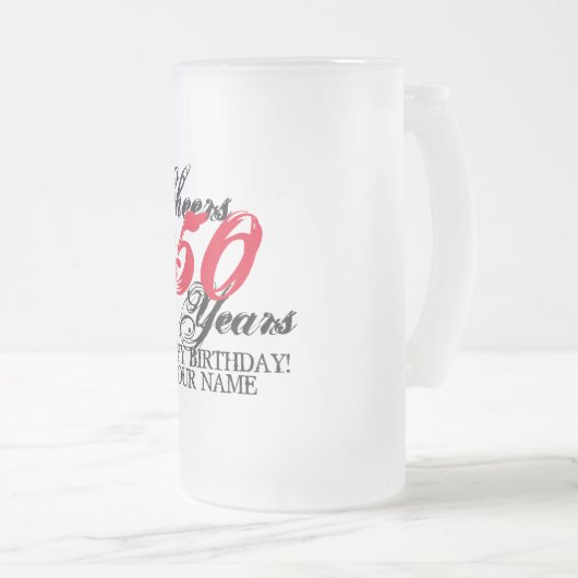 Cheers tot 50 jaar aangepast 50e verjaardag cadeau matglas bierpul (Voorkant rechts)