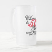 Cheers tot 50 jaar aangepast 50e verjaardag cadeau matglas bierpul (Voorkant links)