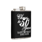 Cheers tot 50 jaar aangepast cadeauschip 50th Birt Heupfles (Rechts)