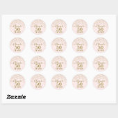 Cheers tot 50 jaar Birthday Pink Gold Confetti Ronde Sticker (Vel)