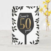 Cheers tot 50 jaar! Birthday Wenskaart Kaart (Gele Bloem)