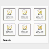 Cheers tot 50 jaar bruiloft Jubileum Gold Vierkante Sticker (Vel)