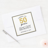 Cheers tot 50 jaar bruiloft Jubileum Gold Vierkante Sticker (Envelop)