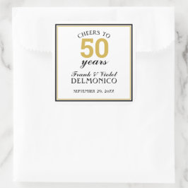 Cheers tot 50 jaar bruiloft Jubileum Gold Vierkante Sticker