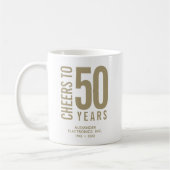 Cheers tot 50 jaar Business Jubileum Koffiemok (Links)