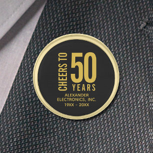 Cheers tot 50 jaar Business Jubileum Vergulde Reverspeld