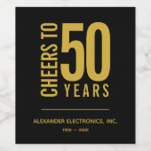 Cheers tot 50 jaar Business Jubileum Wijn Etiket (Enkel label)