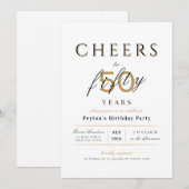 Cheers tot 50 jaar elegante moderne schoolverjaard kaart (Voorkant / Achterkant)