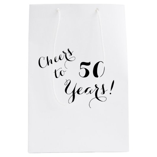 Cheers tot 50 jaar Gift Bag Medium Cadeauzakje (Voorkant)