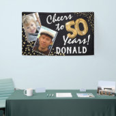 Cheers tot 50 jaar! Goudballonnen Foto's van afgel Spandoek (Beurs)