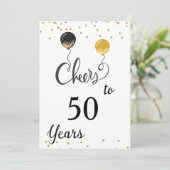 Cheers tot 50 jaar Jubileum Partij Kaart (Staand voorkant)