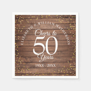 Cheers tot 50 jaar Jubileum Rustic Gold Servet