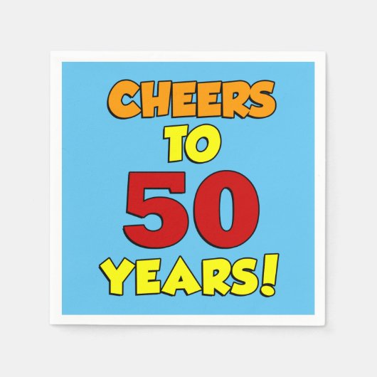 Cheers tot 50 jaar kleurrijke partij servet (Voorkant)