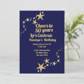 Cheers tot 50 jaar marine en goudsterren op zaterd kaart (Staand voorkant)