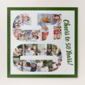 Cheers tot 50 jaar Nummer 50 Photo Collage Square Legpuzzel (Horizontaal)