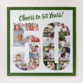 Cheers tot 50 jaar Nummer 50 Photo Collage Square Legpuzzel (Verticaal)