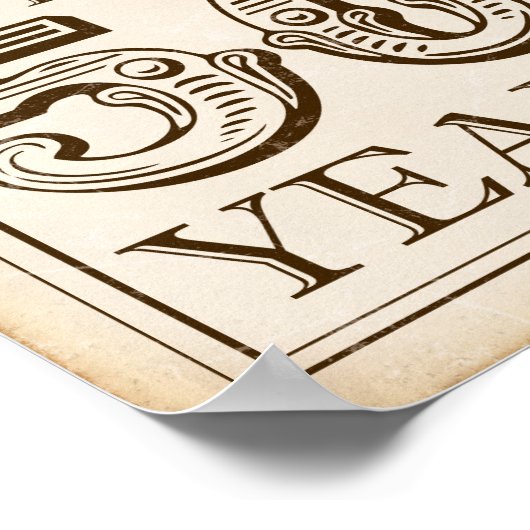  CHEERS TOT 50 JAAR Ondertekening afdrukken Poster (Hoek)